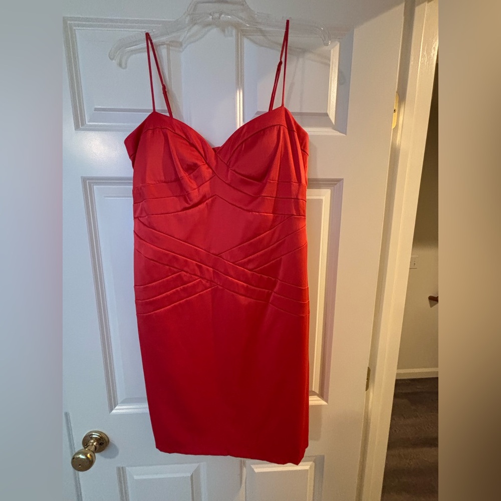 Bisou Bisou coral spaghetti strap dress size 12